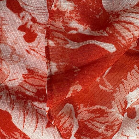 Chelsea28 Womens Red Floral Halter Ruffle Midi Dress Size M Boho Fairy Statement - Picture 7 of 16